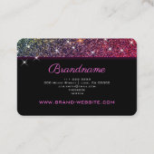 ラグジュアリールミナスピンクパープルグリッタースター爪、 ネイル 名刺 (裏面)
