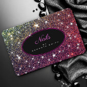 ラグジュアリールミナスピンクパープルグリッタースター爪、 ネイル 名刺