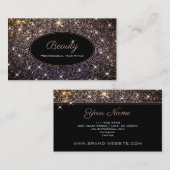 ラグジュアリールミニュス金ゴールドグリッター美しいヘアスタイル 名刺 (正面/裏面)