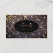 ラグジュアリールミニュス金ゴールドグリッター美しいヘアスタイル 名刺 (正面)