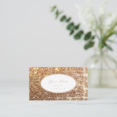 ラグジュアリールミニューズゴールデングリッター化粧&ヘア 名刺 (スタンド正面)