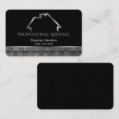 ラグジュアリールーフィングシングルス建築シルバーブラック 名刺 (正面/裏面)