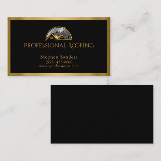 ラグジュアリールーフィング金ゴールドブラック建築 名刺 (正面/裏面)