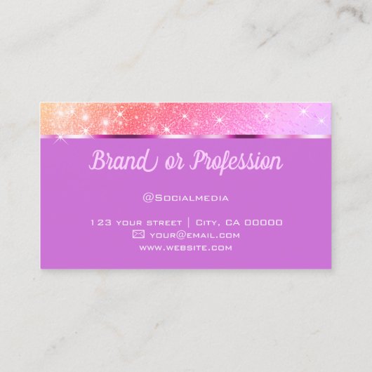 ラグジュアリーレインボーグリッターサンドスターきらめくズシック 名刺 (裏面)