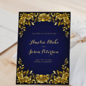 ラグジュアリーレガル金ゴールドフレーム結婚式招待状 招待状