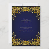 ラグジュアリーレガル金ゴールドフレーム結婚式招待状 招待状 (裏面)