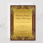 ラグジュアリーレガル金ゴールドフレーム結婚式招待状 招待状 (正面)