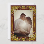 ラグジュアリーレガル金ゴールドフレーム結婚式招待状 招待状 (裏面)