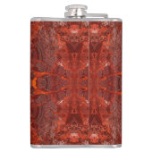 ラグジュアリーレザーテクスチャゴールデンブラウンパターン フラスク (裏面)