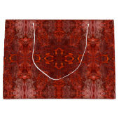 ラグジュアリーレザーテクスチャゴールデンブラウンパターン ラージペーパーバッグ (正面)