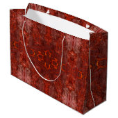 ラグジュアリーレザーテクスチャゴールデンブラウンパターン ラージペーパーバッグ (裏面アングル)