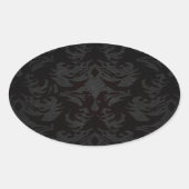 ラグジュアリーレザールックダマスク 楕円形シール (正面)