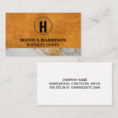 ラグジュアリーレザー | 大理石トリム | モノグラム 名刺 (正面/裏面)