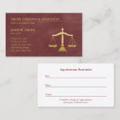 ラグジュアリーレッドはかりで測法律事務所アポイントメント 予約カード (正面/裏面)