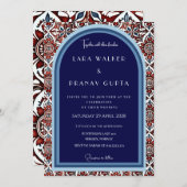 ラグジュアリーレッドブルー 招待状 (正面/裏面)