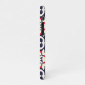 ラグジュアリーレッドホワイトアンドブルー iPhoneケース (左側)