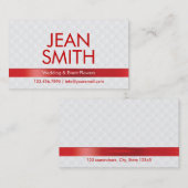 ラグジュアリーレッドリボンフローリストビジネスカード 名刺 (正面/裏面)