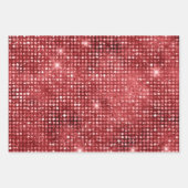 ラグジュアリーレッド、グリーン、金ゴールドきらめくクリスマス ラッピングペーパーシート (正面)