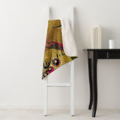 ラグジュアリーレッド&金ゴールドバタフライ名前をカスタムする シェルパブランケット (インサイチュ)