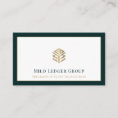 ラグジュアリーロゴダークグリーン縁ど 名刺 (正面)