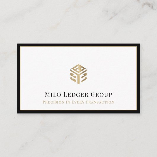 ラグジュアリーロゴブラック縁ど 名刺 (正面)