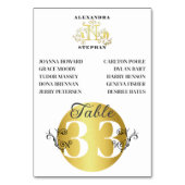 ラグジュアリーロマンチックな書結婚道の金ゴールド テーブルナンバー (裏面)