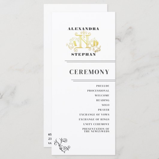 ラグジュアリーロマンチックな書結婚道の金ゴールド プログラム (正面/裏面)