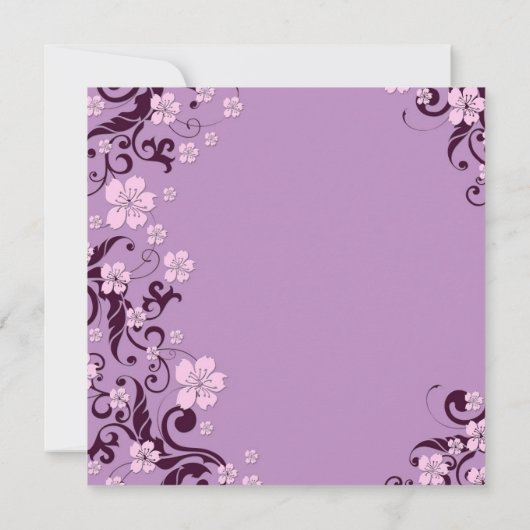 ラグジュアリーロマンチックフローララベンダーウェディングアクト 招待状 (裏面)