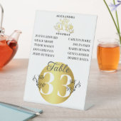 ラグジュアリーロマンチック結婚フローリッシュの金ゴールドテーブル番号 台座サイン (インサイチュ)