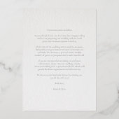 ラグジュアリーロマンティックボタニカルフローラブルーシェードハート 箔招待状 (裏面)