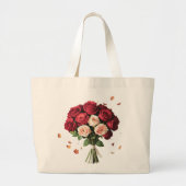 ラグジュアリーローズブーケキャリーオールトート ラージトートバッグ (正面)