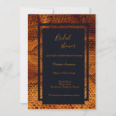 ラグジュアリーワイルドスネークスキン動物ブライダルシャワー 招待状 (正面)