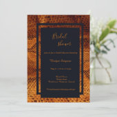 ラグジュアリーワイルドスネークスキン動物ブライダルシャワー 招待状 (スタンド正面)