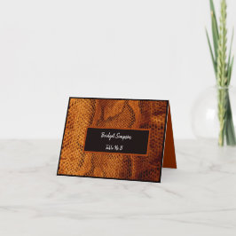 ラグジュアリーワイルドスネークスキン結婚アニマルゲストカード サンキューカード