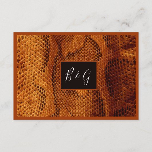 ラグジュアリーワイルドスネ結婚ーク動物のエンクロージャカード エンクロージャーカード (裏面)