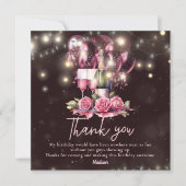 ラグジュアリーワインアダルト誕生日 サンキューカード (正面)