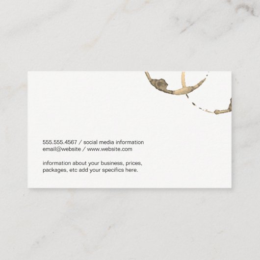 ラグジュアリーワインボトルアンドステイン 名刺 (裏面)