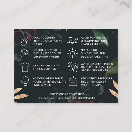 ラグジュアリーワックスインアフターケアカード 名刺 (裏面)