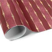 ラグジュアリーヴィンテージダークレッドストライプ金ゴールド ラッピングペーパー (ロールコーナー)