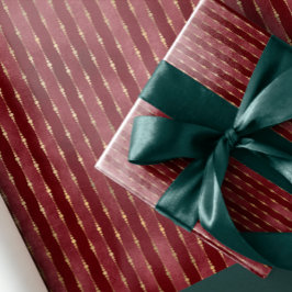 ラグジュアリーヴィンテージダークレッドストライプ金ゴールド ラッピングペーパー