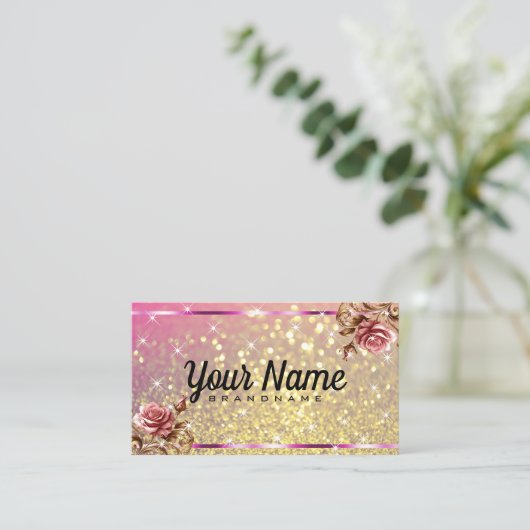 ラグジュアリーヴィンテージバラグリッタールミナンススターシック 名刺 (スタンド正面)