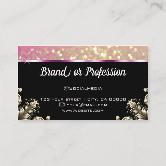 ラグジュアリーヴィンテージフローリッシュグリッタールミナンススター 名刺 (裏面)