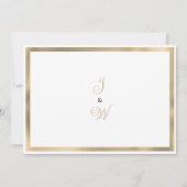 ラグジュアリーヴィンテージホワイト金ゴールドフローラありがとう 招待状 (裏面)