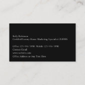 ラグジュアリー不動産仲介業者モノグラム名刺 名刺 (裏面)