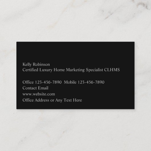 ラグジュアリー不動産仲介業者モノグラム名刺 名刺 (裏面)