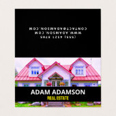 ラグジュアリー不動産 (QRコード) ハウス リアルター 折りたたみ 名刺 (外部フラット)