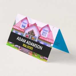 ラグジュアリー不動産 (QRコード) ハウス リアルター 折りたたみ 名刺