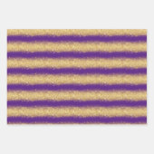 ラグジュアリー人気があるギフトパープル金ゴールドグリッター ラッピングペーパーシート (正面3)