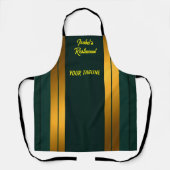 ラグジュアリー人気があるグリーン金ゴールドリネンテクスチャコレクション エプロン (正面)