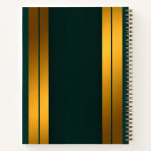 ラグジュアリー人気があるグリーン金ゴールドリネンテクスチャコレクション ノートブック (裏面)